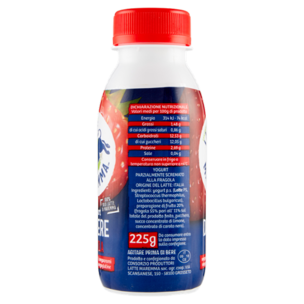 Latte Maremma yogurt da Bere Fragola 225 g