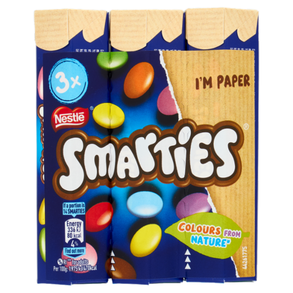 SMARTIES Confetti ripieni di Cioccolato al Latte 3 Tubi da 34g