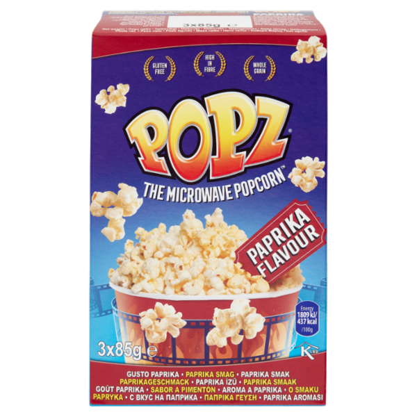 Popz the Microwave Popcorn Gusto Paprika 3 x 85 g