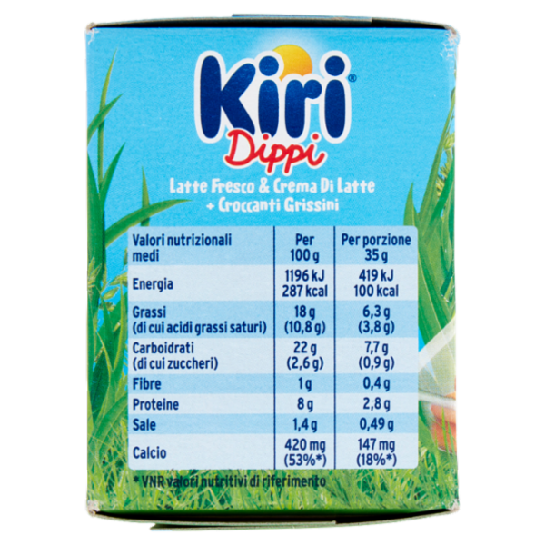 Kiri Dippi Latte Fresco & Crema di Latte + Croccanti Grissini 3 x 35 g