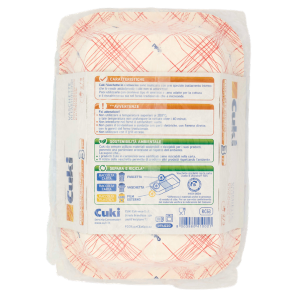 Cuki Cuoce Vaschette in Cartoncino 2/3 Porzioni 3 pz