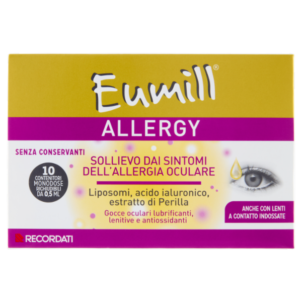 Eumill Allergy Gocce oculari lubrificanti, lenitive e antiossidanti Contenitori Monodose 10 x 0,5 ml