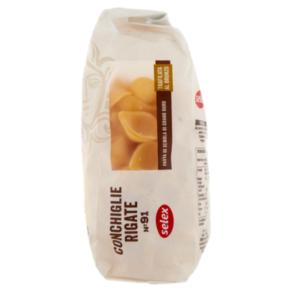 Selex Pasta di Semola Trafilata al Bronzo Conchiglie Rigate 500 g