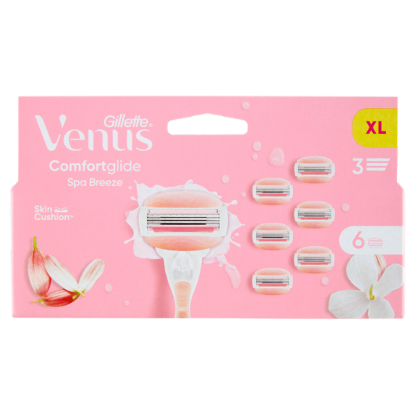 Gillette Venus Lamette Rasoi Donna Comfortglide Spa Breeze per Rasoio a 3 Lame, 6 Ricariche