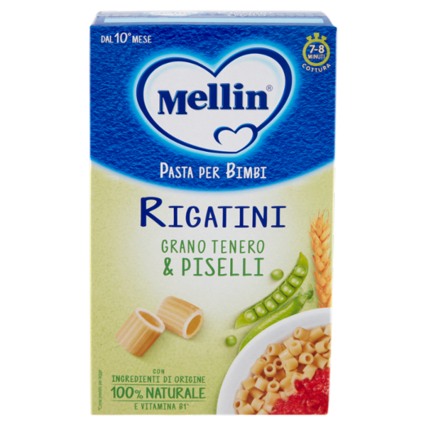 MELLIN Pastina Rigatini con Grano Tenero e Piselli 280 g