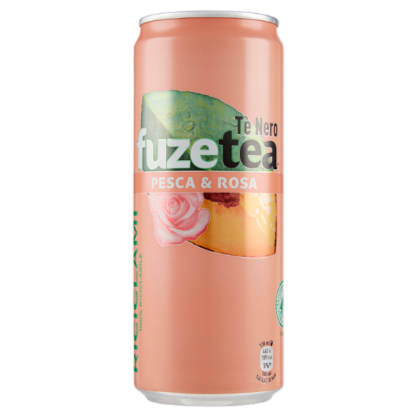 FUZE TEA, Tè Nero Pesca con una nota di Rosa Sleek Can 330ml