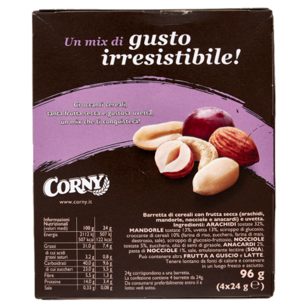Corny Nuts frutta secca e uvetta 4 x 24 g