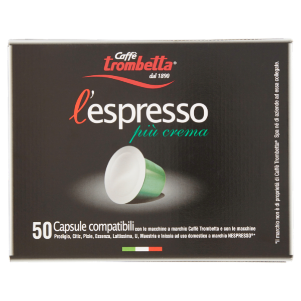 Caffè trombetta l'espresso più crema Capsule 50 pz