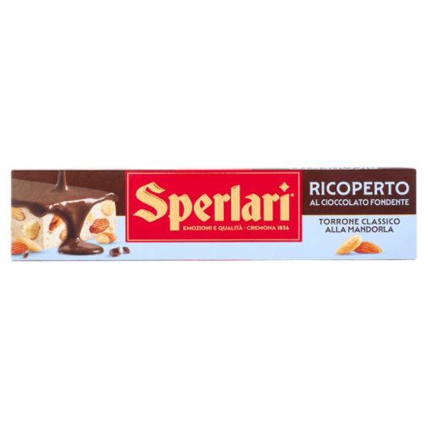 Sperlari Ricoperto al Cioccolato Fondente Torrone Classico alla Mandorla 200 g