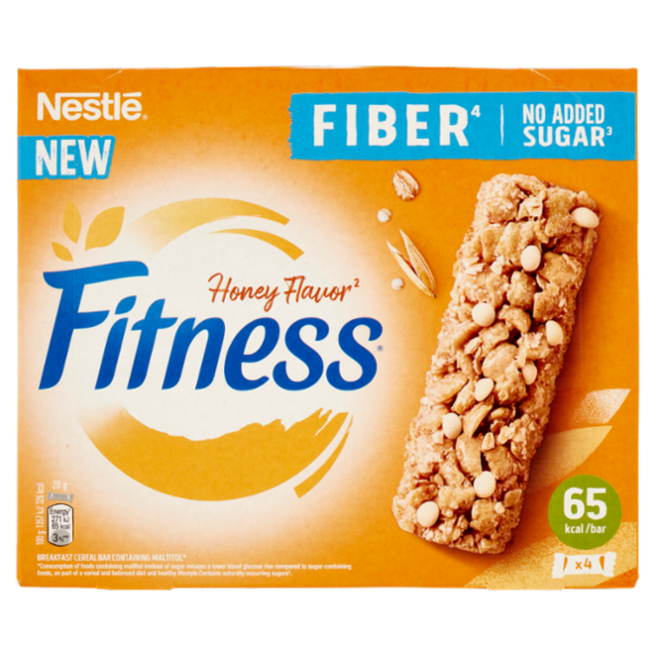 FITNESS Fiber Honey Barrette di Cereali al Miele 4 pezzi da 20 g