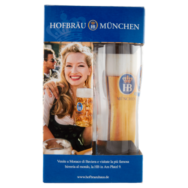 Hofbräu München Hofbräu Oktoberfestbier 3 x 0,5 l + 1 bicchiere Hofbräu da cl. 50