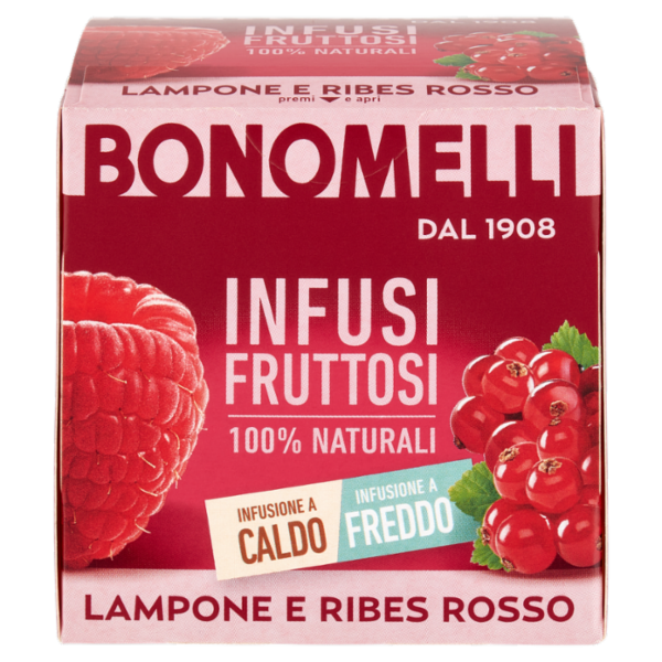 Bonomelli Infusi Fruttosi 100% Naturali Lampone e Ribes Rosso 12 Filtri 24 g