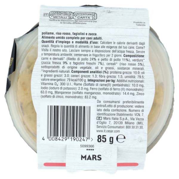 Cesar Fresh Bowls Cibo umido Cane Pollame Riso 85 g