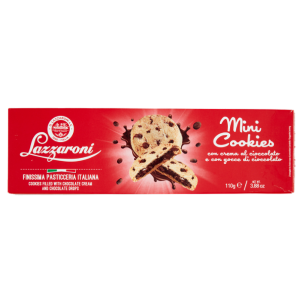 Lazzaroni Mini Cookies con crema al cioccolato e con gocce di cioccolato 110 g