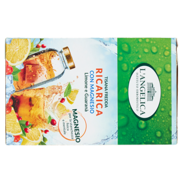 L'Angelica Tisana Fredda Ricarica con Magnesio Limone con Guaranà 18 Filtri 36 g
