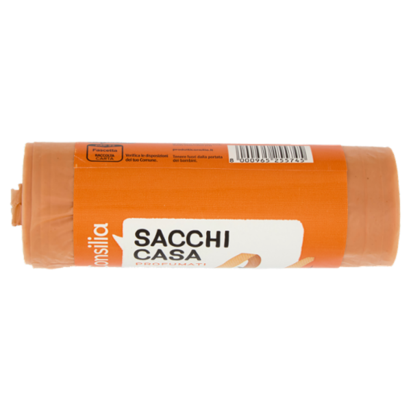 Consilia Sacchi Pattumiera Arancioni con Maniglie Profumati Cm 52x65 15 pezzi