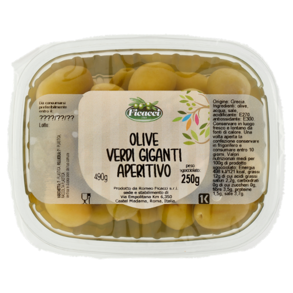 Ficacci Olive Verdi Giganti Aperitivo 250 Kg