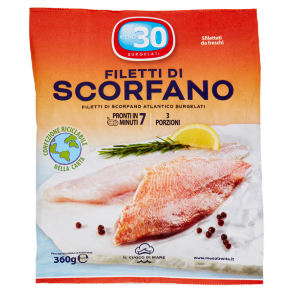 Meno 30 Il Cuoco di Mare Filetti di Scorfano Atlantico Surgelati 360 g