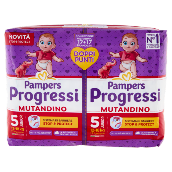 Pampers Progressi Mutandino Junior 17 + 17 pz