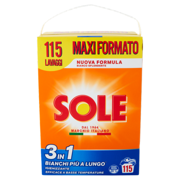 Sole Polvere lavatrice Bianco Splendente 115 lavaggi 5,75 kg