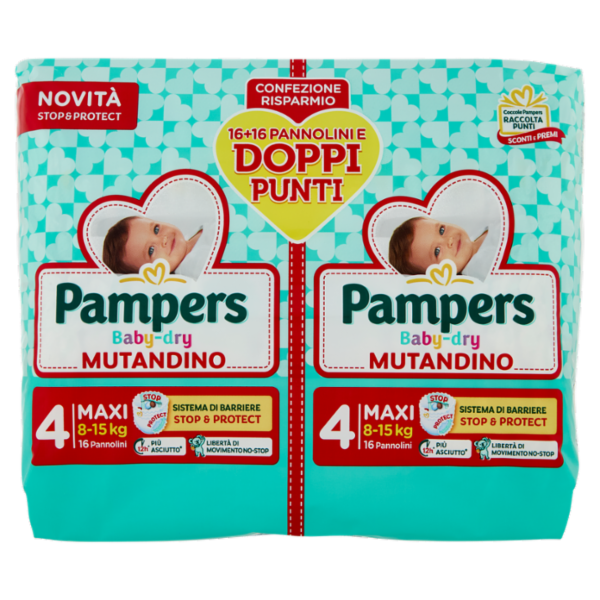 Pampers Baby-dry Mutandino Maxi 16 + 16 pz