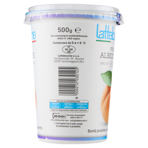 lattebusche yogurt Albicocche 500 g