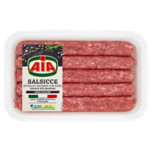 Aia Salsicce Di Pollo e Tacchino Con Suino 0,450 Kg
