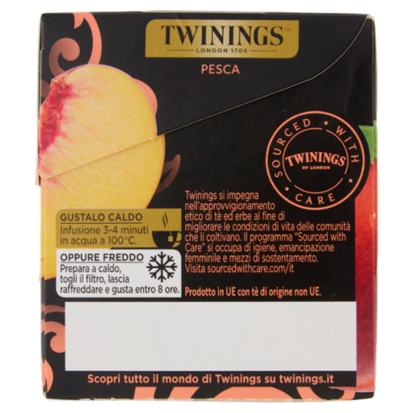 Twinings Pesca Tè Nero aromatizzato 20 filtri The 40 g