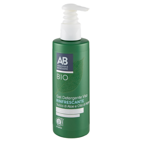 Armonia & Benessere Gel Detergente Viso Rinfrescante Bio con Succo di Aloe e Olio di Argan 200 ml