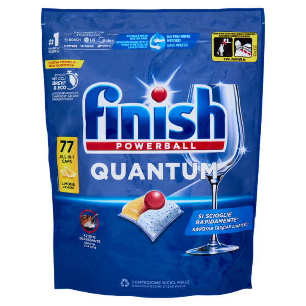 Finish Quantum Limone pastiglie lavastoviglie 77 lavaggi 800,8 g