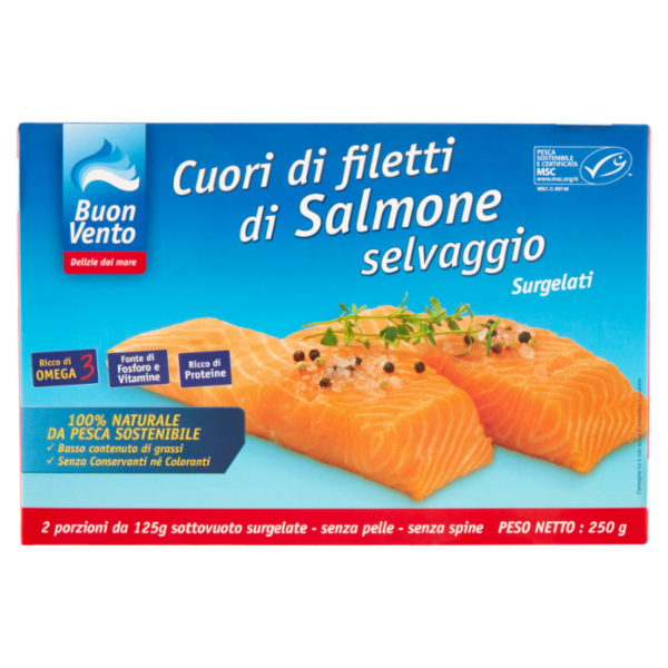 Buon Vento Cuori di filetti di Salmone selvaggio 250 g