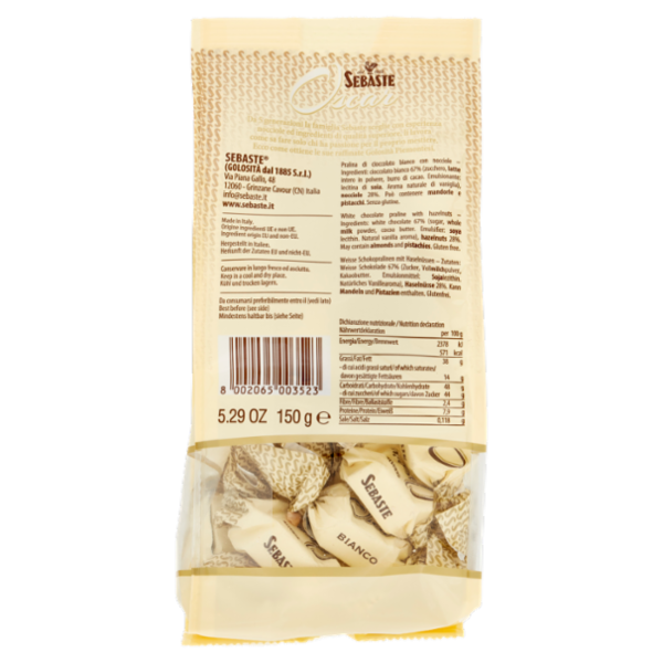 Sebaste Oscar Cioccolatino Bianco con Nocciole 150 g