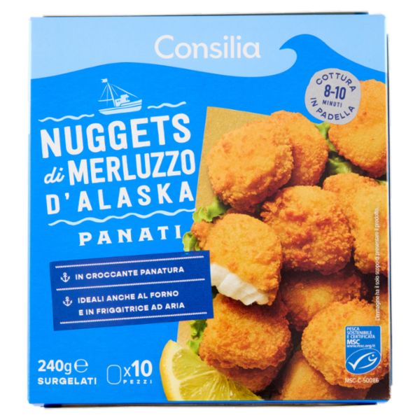 Consilia Nuggets di Merluzzo D'Alaska Panati Surgelati 10x24 g