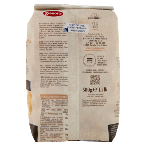 granoro Dedicato n. 261 elicoidali 500 g