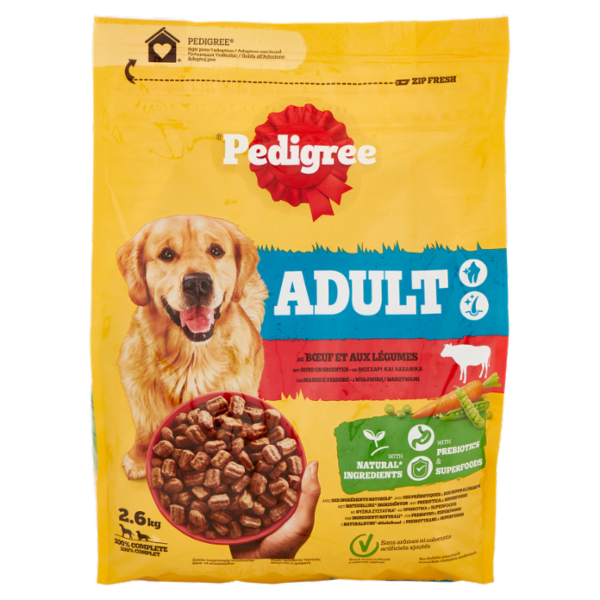 Pedigree Cibo Secco Cane Adulto Manzo Verdure 2.6Kg