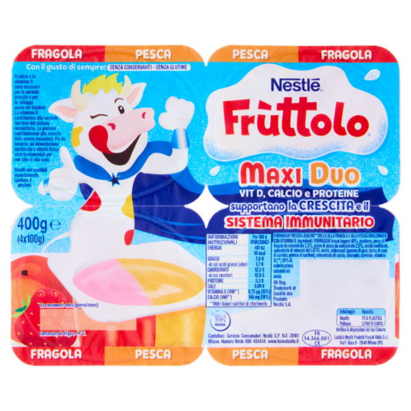 NESTLÉ FRUTTOLO Maxi Duo Fragola - Pesca 4x100g