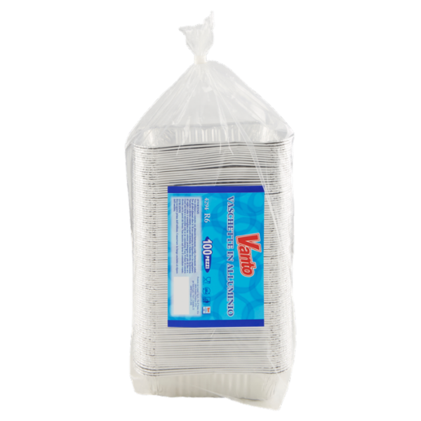 Vanto Contenitore in Alluminio 16x11x3,5 cm 100 pezzi