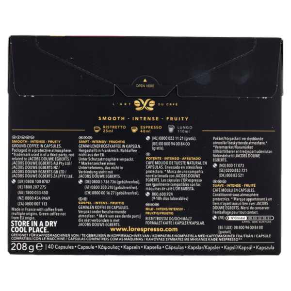 L'Or Espresso Barista 13- 40 Capsule Caffè Compatibili con Macchine Nespresso*® Original 208g