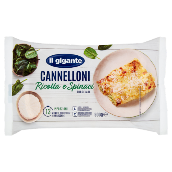 IL GIGANTE Cannelloni Ricotta e Spinaci Surgelati 500 g