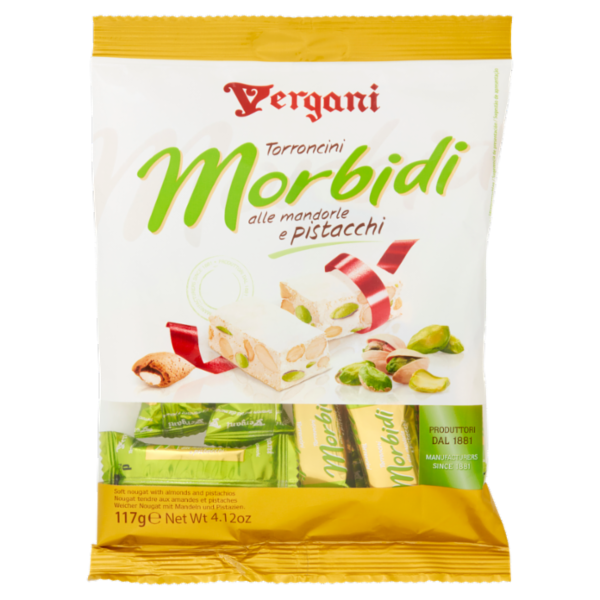 Vergani Torroncini Morbidi alle mandorle e pistacchi 117 g
