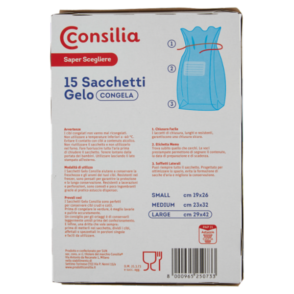 Consilia Saper Scegliere Sacchetti Gelo Large cm 29x42 15 pz