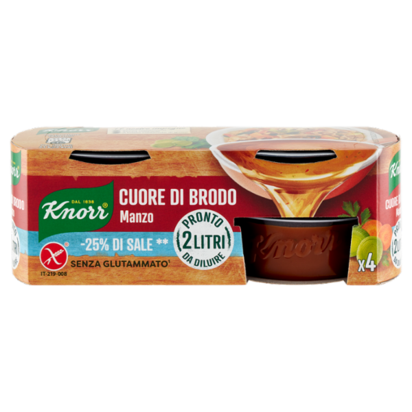 Knorr Cuore di Brodo Manzo -25% di Sale ** 4 x 28 g