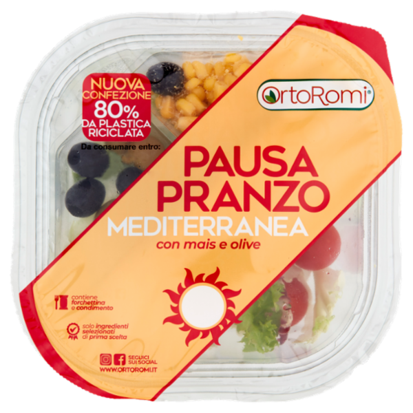 OrtoRomi Pausa Pranzo Mediterranea con mais e olive 145 g