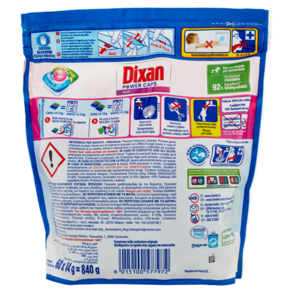 DIXAN PowerCaps Color 60pz (840g)
