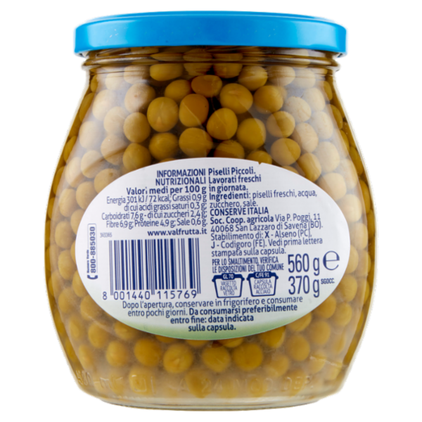 Valfrutta piselli italiani Piccoli 560 g