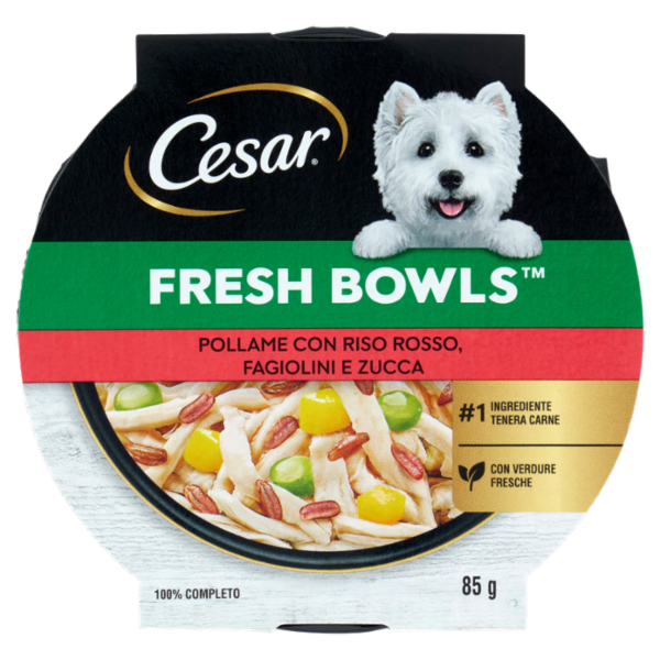 Cesar Fresh Bowls Cibo umido Cane Pollame Riso 85 g