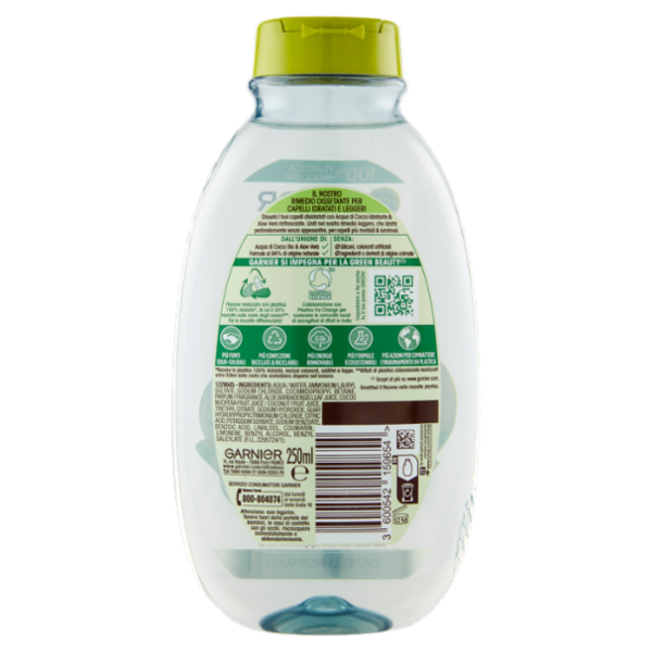 Garnier Shampoo Ultra Dolce Acqua di Cocco e Aloe Vera, Idrata i Capelli senza Appesantire, 250 ml
