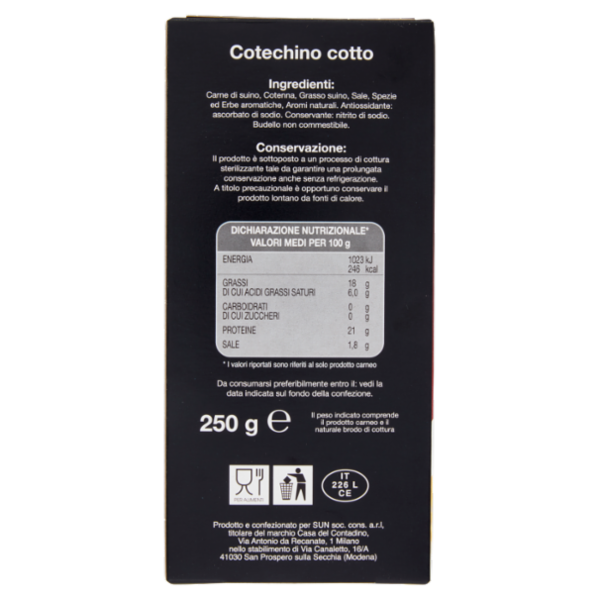 La Casa del Contadino Cotechino Cotto 250 g