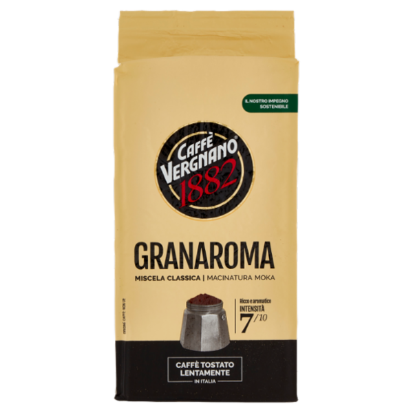 Caffè Vergnano 1882 Granaroma Miscela Classica Macinatura Moka 250 g