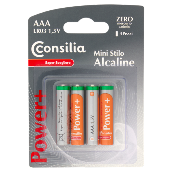 Consilia Saper Scegliere Pile Alcaline Mini Stilo AAA 1,5 V 4 pezzi
